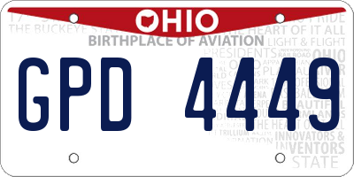 OH license plate GPD4449