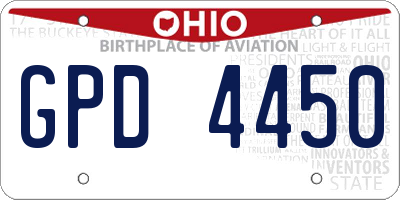 OH license plate GPD4450