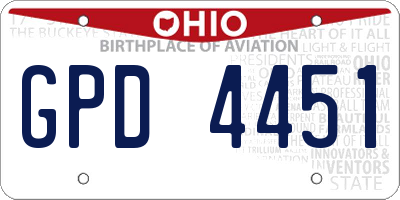 OH license plate GPD4451