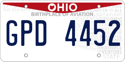 OH license plate GPD4452