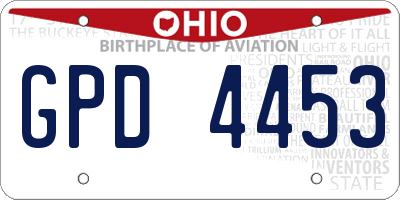 OH license plate GPD4453