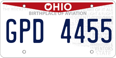 OH license plate GPD4455