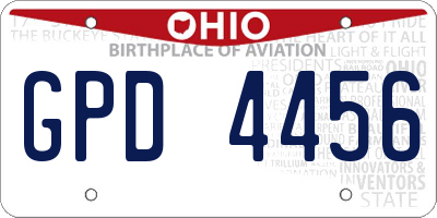 OH license plate GPD4456