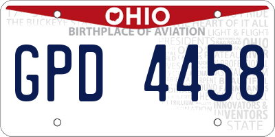 OH license plate GPD4458