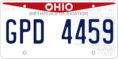 OH license plate GPD4459