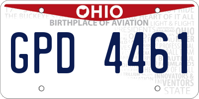 OH license plate GPD4461