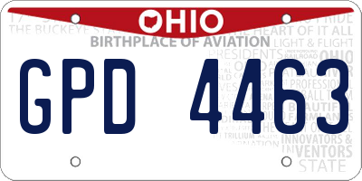 OH license plate GPD4463