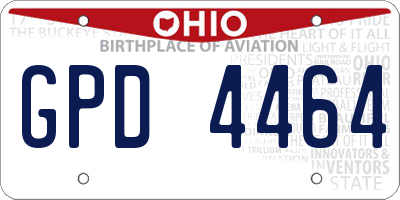 OH license plate GPD4464