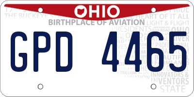 OH license plate GPD4465