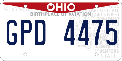 OH license plate GPD4475