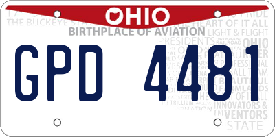 OH license plate GPD4481