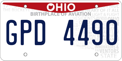 OH license plate GPD4490
