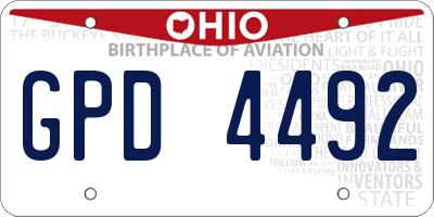OH license plate GPD4492