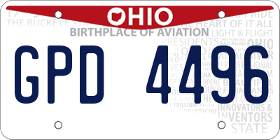 OH license plate GPD4496