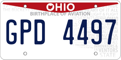 OH license plate GPD4497