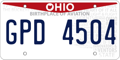 OH license plate GPD4504