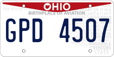 OH license plate GPD4507
