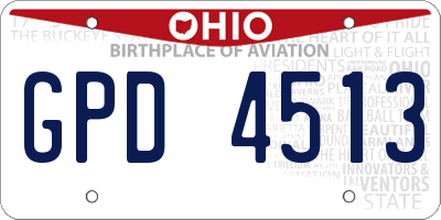 OH license plate GPD4513
