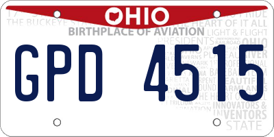 OH license plate GPD4515