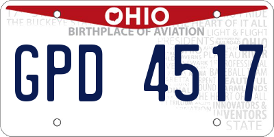 OH license plate GPD4517