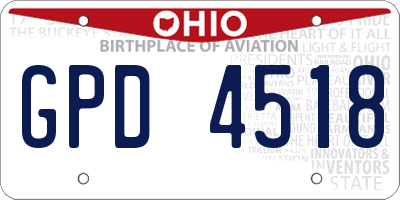 OH license plate GPD4518