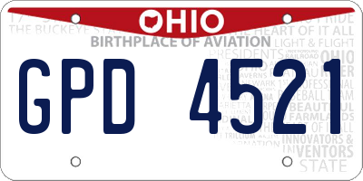 OH license plate GPD4521