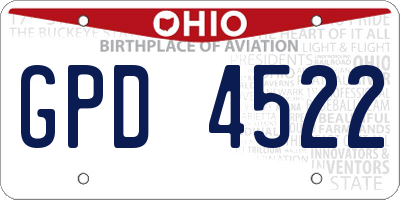 OH license plate GPD4522