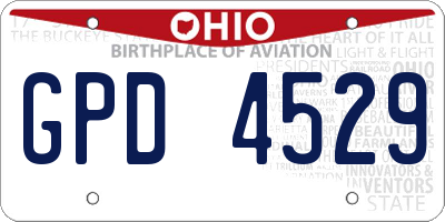 OH license plate GPD4529