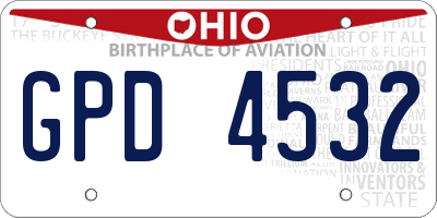 OH license plate GPD4532