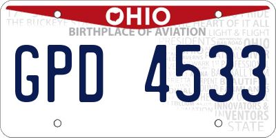 OH license plate GPD4533