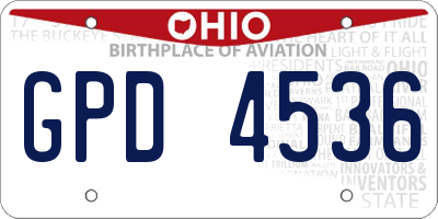 OH license plate GPD4536