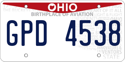 OH license plate GPD4538
