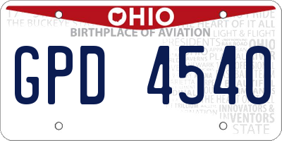 OH license plate GPD4540