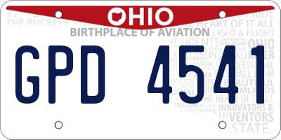 OH license plate GPD4541