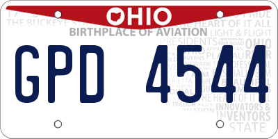 OH license plate GPD4544