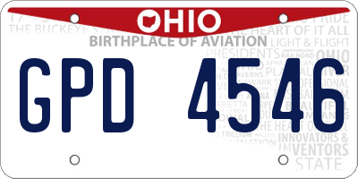 OH license plate GPD4546