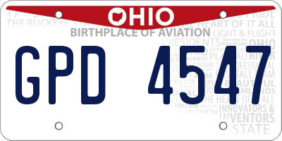 OH license plate GPD4547