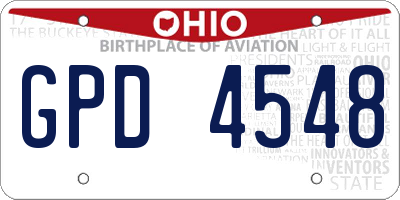 OH license plate GPD4548