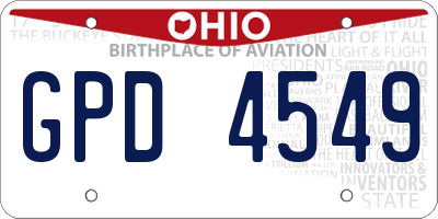 OH license plate GPD4549