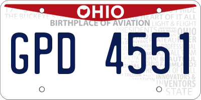 OH license plate GPD4551