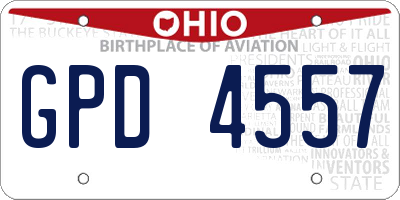 OH license plate GPD4557