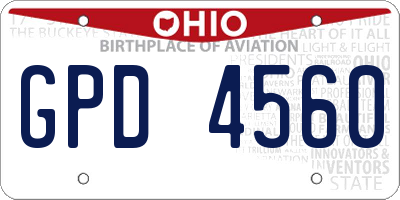 OH license plate GPD4560