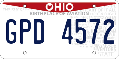 OH license plate GPD4572