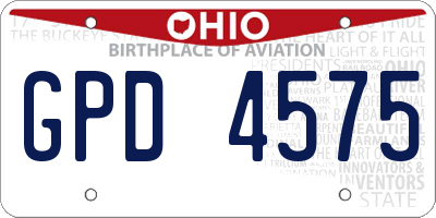 OH license plate GPD4575