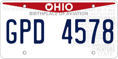 OH license plate GPD4578