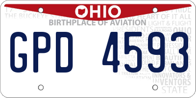 OH license plate GPD4593