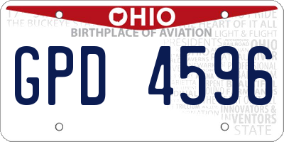 OH license plate GPD4596