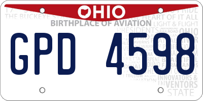 OH license plate GPD4598