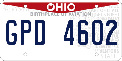 OH license plate GPD4602