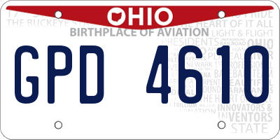OH license plate GPD4610